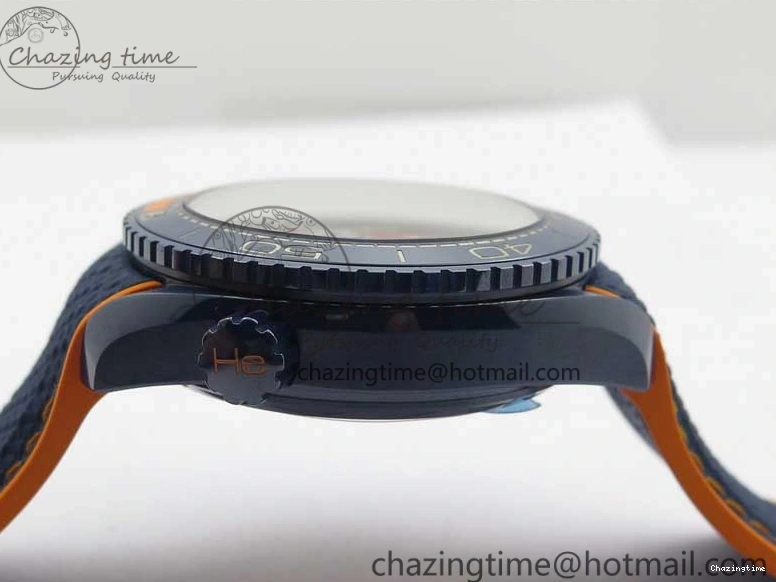 0521 Planet Ocean 45.5mm Big Blue Real Ceramic VSF 1:1 Best Edition on Blue Rubber Strap A8906 Super Clone Unique 7896